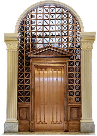 Regional Arts Center brass elevator